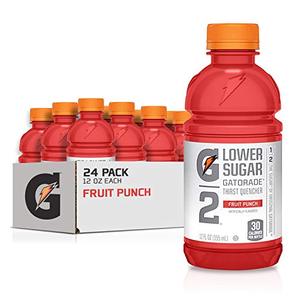 lot 39082 image: Gatorade G2 Thirst Quencher, Lower Sugar, Fruit Punch, 12 Ounce Bottles (Pack of 24)