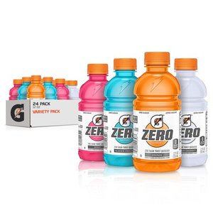 lot 39122 image: (24 Bottles) Gatorade Zero Thirst Quencher, 4 Flavor Variety Pack, 12 fl oz