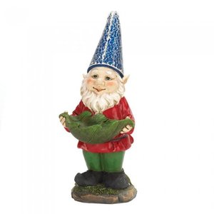 lot 39135 image: Summerfield Terrace BIRD FEEDER GNOME SOLAR STATUE