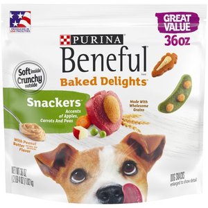 lot 39150 image: Purina Beneful Dog Training Treats, Baked Delights Snackers, 36 oz. Pouch