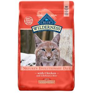 lot 39170 image: Blue Buffalo Wilderness High Protein, Natural Adult Indoor Hairball & Weight Control Dry Cat Food, Chicken 11-lb