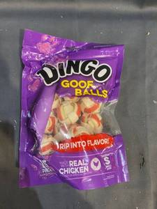 lot 39218 image: Dingo Goof Balls with Real Chicken Dog Chews, Small (15 Count)