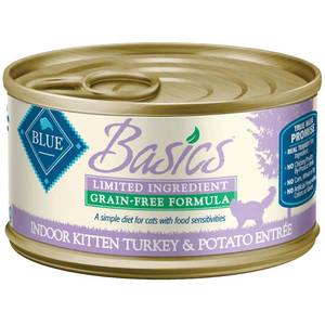 lot 39229 image: Blue Buffalo Ingredient Diet Grain Free Indoor Kitten Turkey And Potato Wet Cat Food - 24pk3oz
