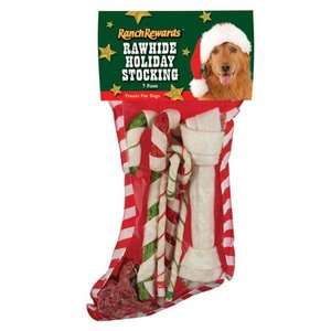 lot 39230 image: Ranch Rewards Rawhide Holiday Stocking S 13pc