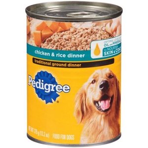lot 39244 image: Pedigree Traditional Ground Dinner Chicken & Rice Dinner Wet Dog Food, 13.2 Oz (Case of 12)