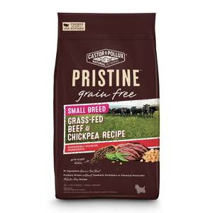 lot 39256 image: Castor & Pollux Pristine Grain Free Small Breed Grass-Fed Beef & Chickpea Recipe Dry Dog Food, 4 lbs.