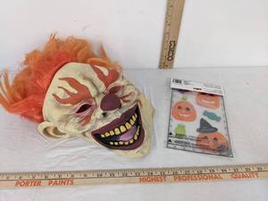 lot 325 image: Clown Mask and Halloween Decor
