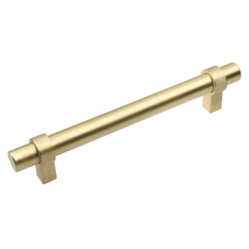 lot 31715 image: GlideRite 5 in. Center European Style Solid Steel Bar Pull, Satin Gold