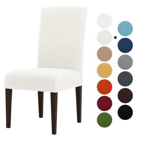 lot 31737 image: Subrtex 2 PCS Stretch Dining Chair Slipcover Textured Grain Cover