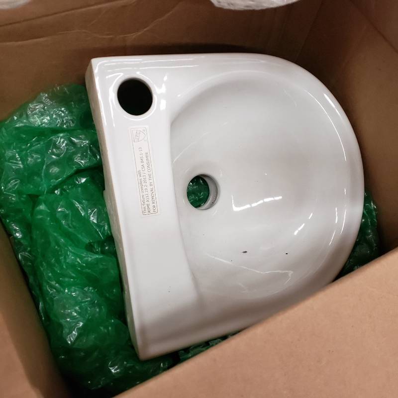 lot 31793 image: White Ceramic Sink Bowl