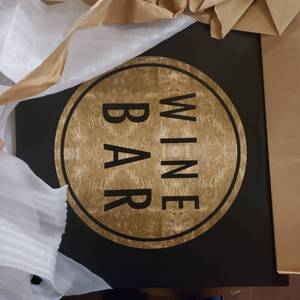 lot 30040 image: Wynwood Studio Vintage Winebar Gold Canvas Print