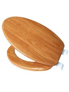 lot 30050 image: J&V Textiles Elongated Toilet Seat With Easy Clean & Change Hinge (Wooden)