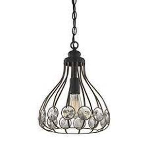 lot 30057 image: ELK Web Mate BlackBronze Goldstone Hanging Celing Light Pendant
