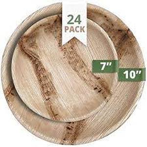 lot 30064 image: CarterEco Deluxe Round Palm Leaf Plates - 2 Sizes
