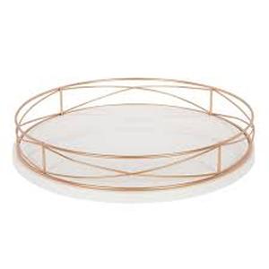 lot 30071 image: Kate and Laurel White and Rose Gold Centerpiece Tray