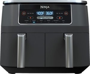 lot 5427 image: Ninja - Foodi 6-in-1 8-qt. 2-Basket Air Fryer with DualZone Technology - Dark Grey