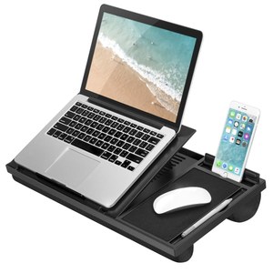 lot 5431 image: LapGear - Ergo Pro Adjustable Lap Desk for 15.6 Laptop or Tablet - Black