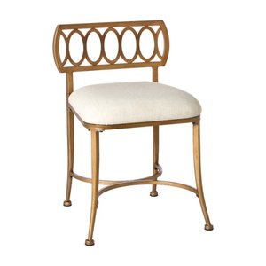 lot 5434 image: Hillsdale Canal Street Vanity Stool, Gold Bronze - Retails $113