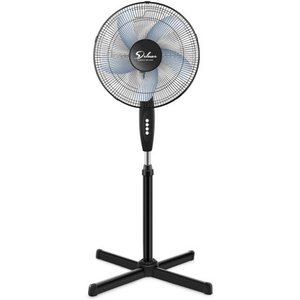 lot 5460 image: Simple Deluxe HIFANXSTAND16 Oscillating 16 Inch 3 Adjustable Speed Pedestal Stand Fan for Indoor, Bedroom, Living Room, Home, Office & College Dorm Use, Black, 1-Pack