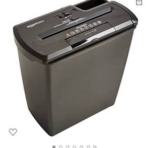 lot 5462 image: Amazon Basics 8-Sheet Strip-Cut Paper, CD, and Credit Card Shredder