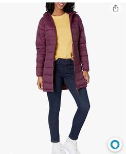 lot 5489 image: Amazon Essentials Womens Lightweight Water-Resistant Hooded Puffer Coat - large