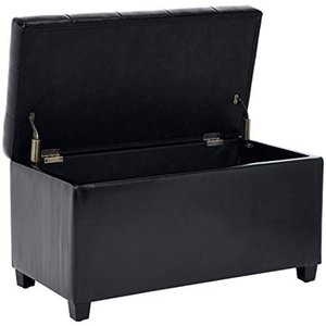 lot 5528 image: First Hill Matteo Faux-Leather Rectangular Storage Ottoman, Studio Black