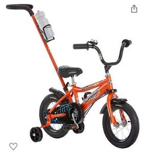 lot 5531 image: Schwinn Grit and Petunia Steerable Kids Bike, Boys and Girls Beginner Bicycle, 12-Inch Wheels, Training Wheels, Easily Removed Parent Push Handle with Water Bottle Holder, Multiple Colors