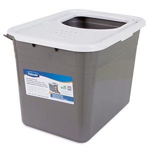 lot 5539 image: Petmate Top Entry Litter Cat Litter Box With Filter Lid To Clean Paws