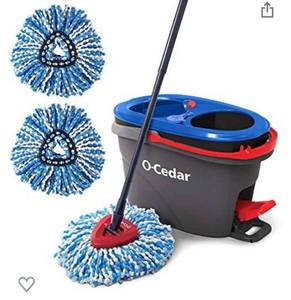 lot 5544 image: O-Cedar EasyWring RinseClean Microfiber Spin Mop & Bucket Floor Cleaning System with 2 Extra Refills, Grey