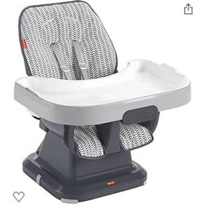 lot 5546 image: Fisher-Price SpaceSaver Simple Clean High Chair Pacific Pebble, Portable Infant-to-Toddler Dining Chair and Booster seat with Easy Clean up Features