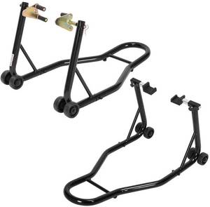 lot 5571 image: SPECSTAR Heavy Duty Motorcycle Front Rear Wheels Lift Universal Sport Bike Swingarm Spool Paddock Stand Combo