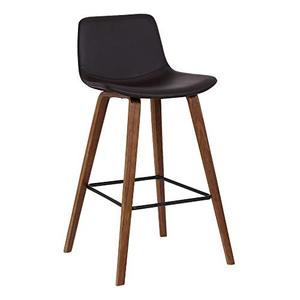 lot 5578 image: Maddie Faux Leather Barstool, 26 Counter Height, Brown