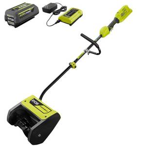 lot 16463 image: RYOBI 40V 12 in. Cordless Electric Single-Stage Snow Shovel with 4.0 Ah Battery and Charger