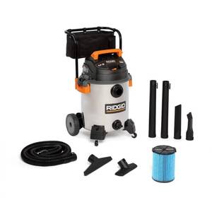 lot 16521 image: ridgid 16 gal. 6.5-peak hp stainless steel wet dry vac