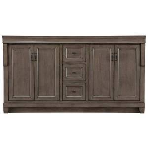 lot 16536 image: Home Decorators Collection Naples 60 in. W Bath Vanity Cabinet Only in Distressed Gray for Double Bowl - Retail $746.85