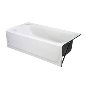 lot 16537 image: Bootz Industries Maui 60 in. Right Drain Rectangular Alcove Soaking Bathtub in White - Retail $285.00