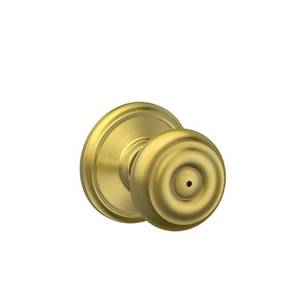 lot 16621 image: Schlage Georgian Privacy Knob Satin Brass Brass 1 Grade Right Handed