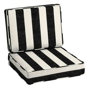 lot 21373 image: Arden Selections 42 x 24 ProFoam Outdoor Deep Seat Cushion Set Cabana Black