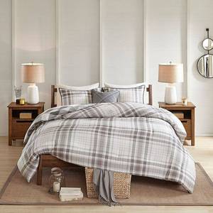 lot 21376 image: Madison Park Sheffield KingCalifornia King 4-Pc. Cotton Printed Reversible Comforter Set Bedding