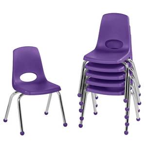 lot 21435 image: 14in Stack Chair with Ball Glides, 5-Pack