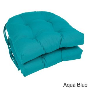 lot 21886 image: Blazing Needles 16-inch U-Shaped Dining Chair Cushions (Set of 2) - 16 x 16