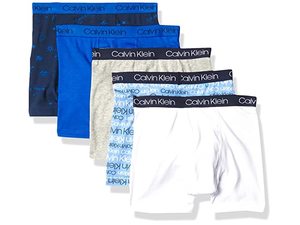 lot 21936 image: Calvin Klein Boys Modern Cotton Assorted Boxer Briefs Underwear, Multipack