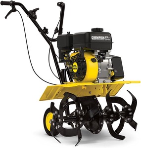 lot 16461 image: Champion Power Equipment 22-Inch Dual Rotating Front Tine Tiller with Storable Transport Wheels - Retail $699.99