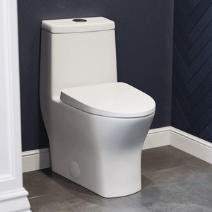lot 16469 image: Swiss Madison Sublime II One-Piece Dual-Flush Compact Toilet - Retail $315.00