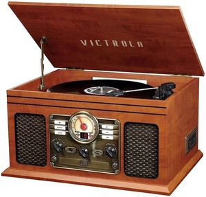 lot 16452 image: Victrola Nostalgic 6 in 1 Bluetooth Record Player & Multimedia Center