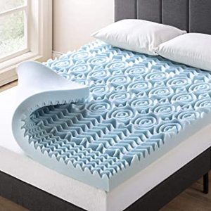 lot 16516 image: 4 Inch 5 Zone Memory Foam Topper With Gel Infusion, Twin XL