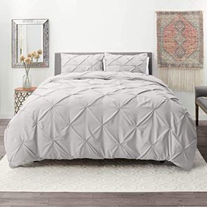 lot 16522 image: Nestl Pinch Pleat Duvet Cover Set Gray Queen
