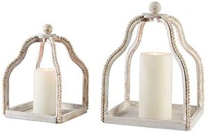 lot 16525 image: Mudpie Wood Beaded Lantern Set