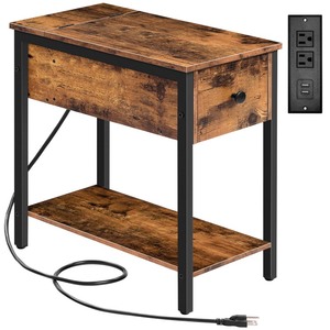 lot 16526 image: Hoobro Side Table Drawer With USB