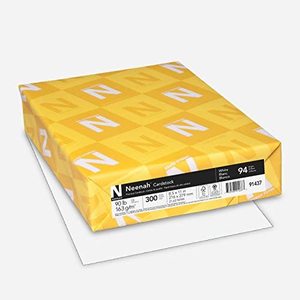 lot 21382 image: Cartulina Neenah, 8.5 x 11, 90 lb163 gsm, White, Cardstock Paper, 1 Ream
